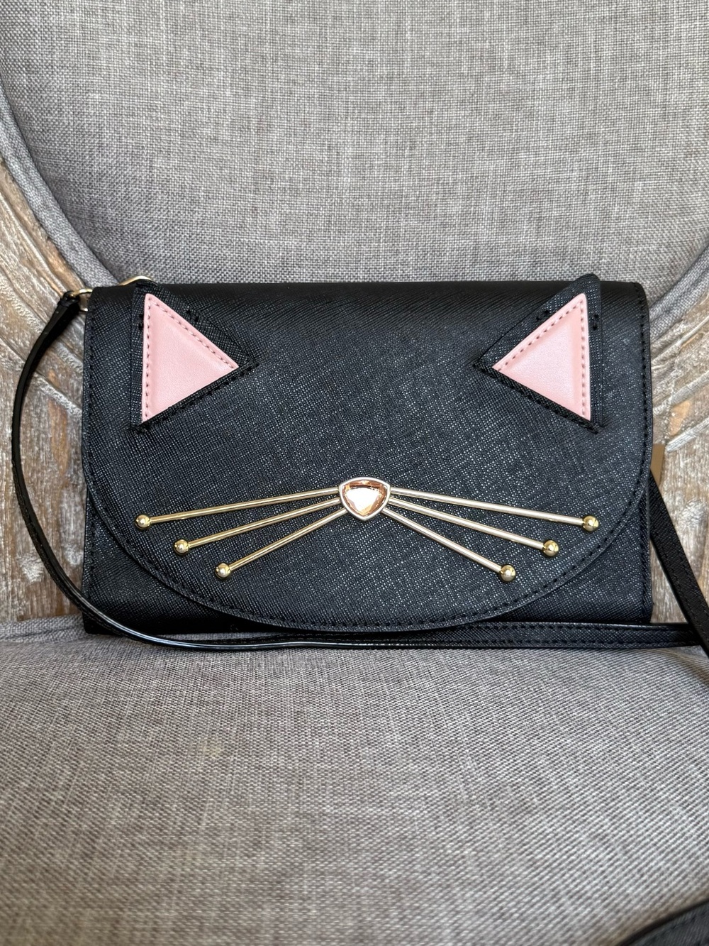 Kate Spade Jazz Things Up Winni black cat crossbody bag halloween purse